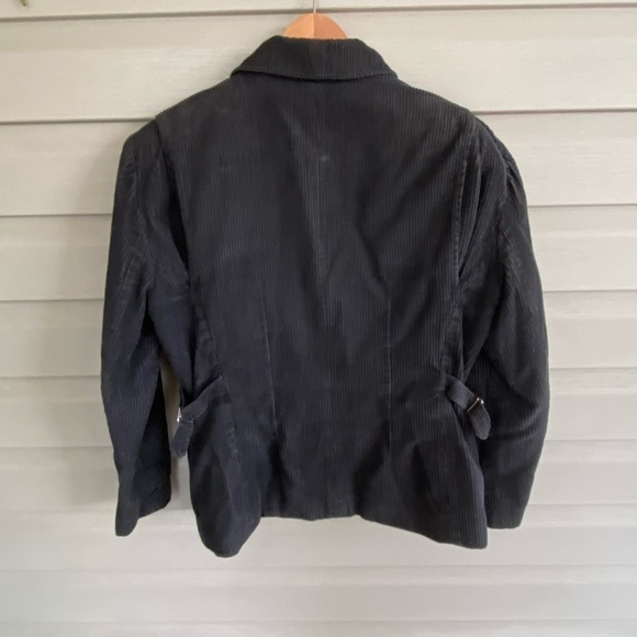 CHARLES KLEIN black cotton corduroy zip jacket fitted women’s bomber 80s vintage - Picture 3 of 13